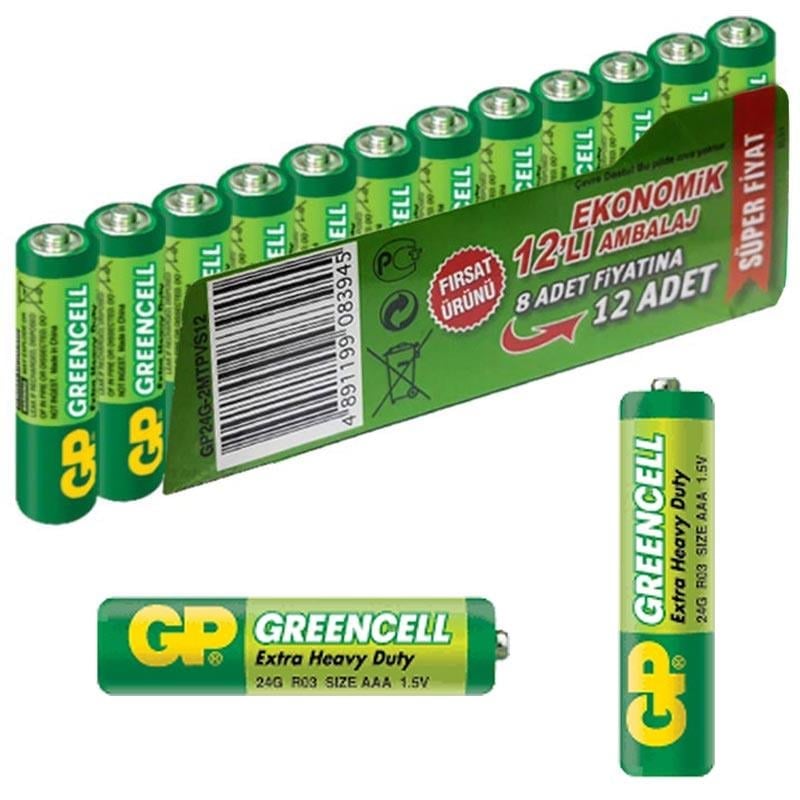 GP İnce AAA 12’li Kalem Pil 24G-VS12