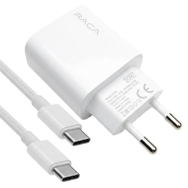 RACA U200 PD20 WATT HIZLI ŞARJ ADAPTÖR SETİ (TYPE-C TO TYPE-C KABLOLU) - BEYAZ