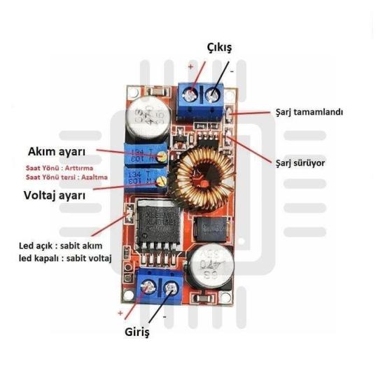 MELTİS XL4015 DC-DC Voltaj düşürücü ve CC-CV Lityum Batarya Şarj Devresi (36V’a kadar)