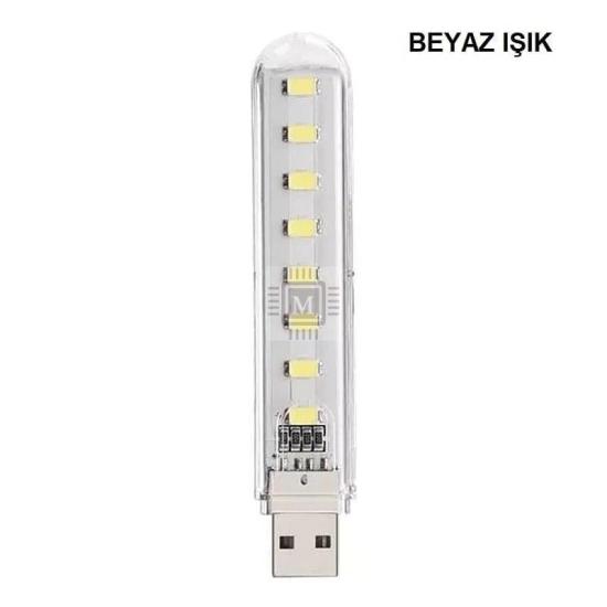MELTIS 8 LEDLİ USB LED STICK AYDINLATMA - Beyaz Işık