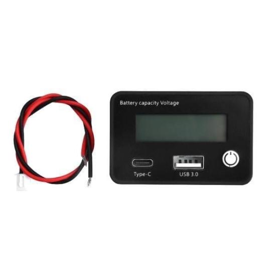 Hızlı Şarjlı LCD Batarya Kapasite / Voltaj Göstergesi 8-30V Lion / LiFePO4 / Akü için (Yeşil Aydınlatma)