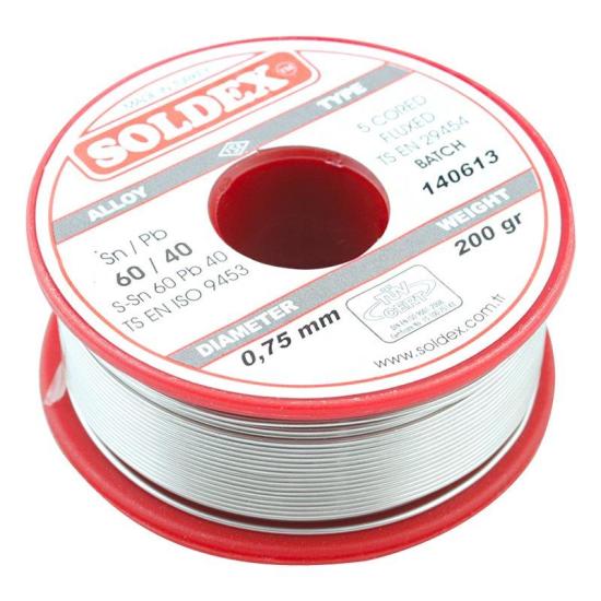 SOLDEX 0.75MM 200g İNCE LEHİM SN60 PB40