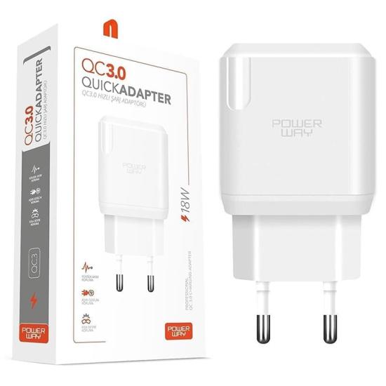 POWERWAY QCT30 3 AMPER 18W TYPE-C HIZLI ŞARJ ALETİ (Kablosuz)