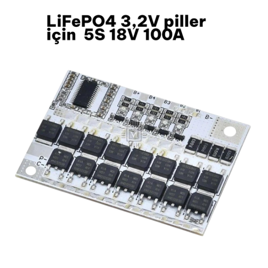 LiFEPO4 18V 100A Balanslı LiFePO4 Batarya BMS (Beyaz PCB) (3,2V piller içindir)