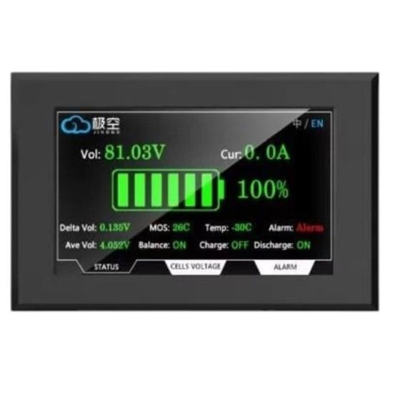 JK BMS 4.3’’ LCD Dokunmatik Ekran - Uzatma Kablolu ve Butonlu