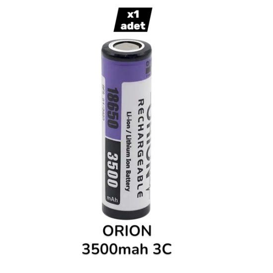 Orion 18650 3.7V 3500 mAh 3C Şarj Edilebilir Li-ion Pil