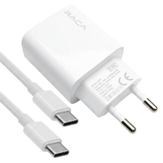 RACA U200 PD20 WATT HIZLI ŞARJ ADAPTÖR SETİ (TYPE-C TO TYPE-C KABLOLU) - BEYAZ